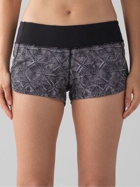 Lululemon Black Patterned Women's Running Shorts
